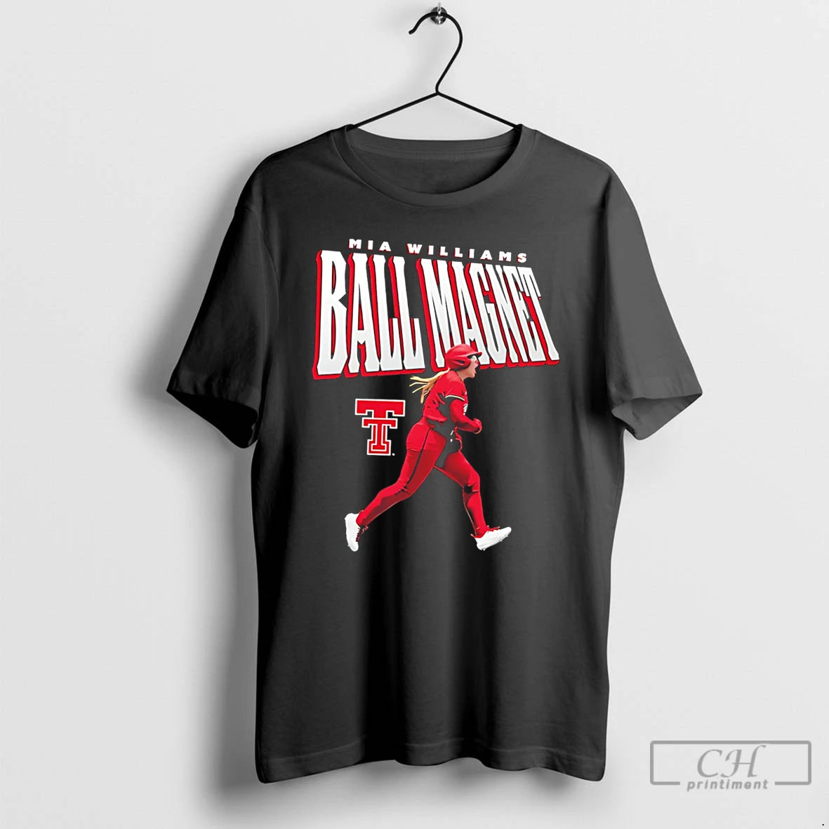 Premium Texas Tech Softball Mia Williams Ball Magnet Illustration Tee