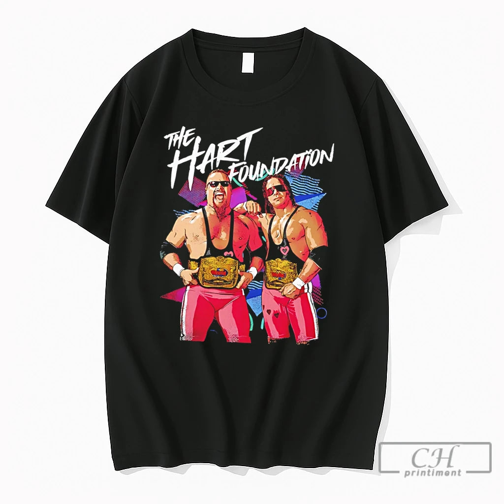Premium The Hart Foundation Wwe Illustration Tee