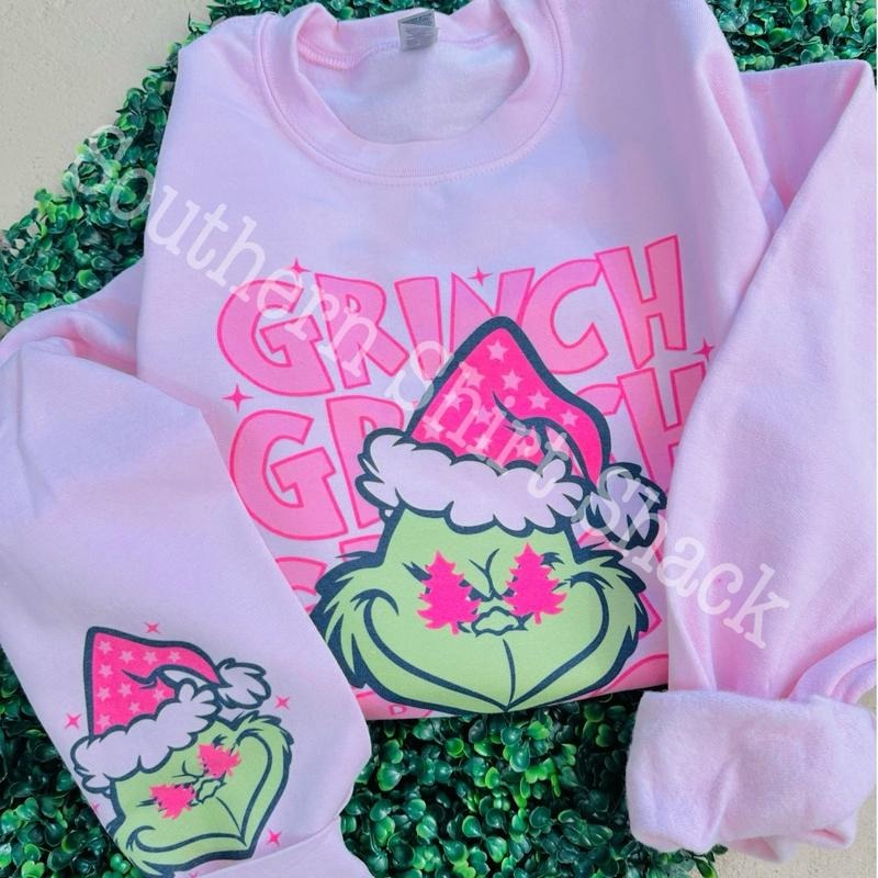 Preppy Green Man Christmas Sweatshirt | Holiday Christmas Sweatshirt T-Shirts, Hoodie | UrbanDripWear.com