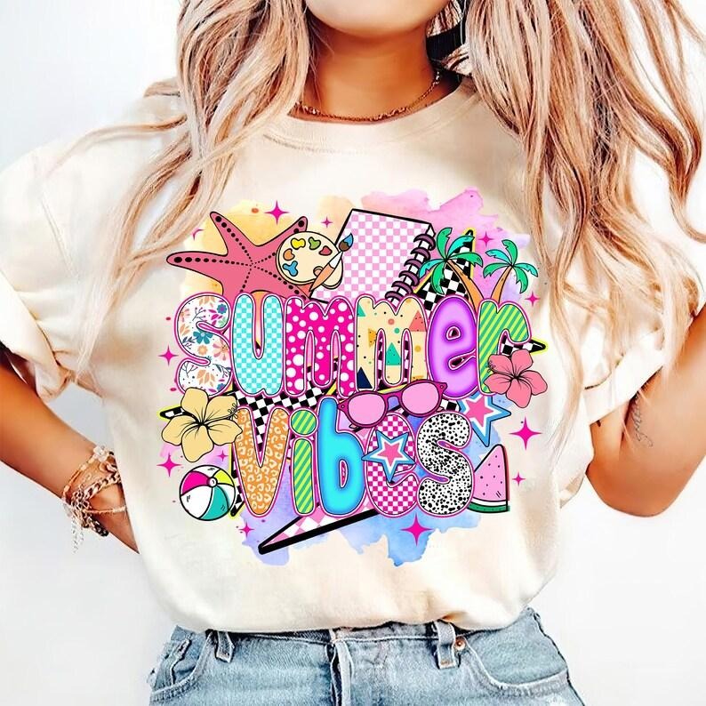 Preppy Summer Vibes Retro Beach Hello Checkered Trendy Brushstroke T-Shirt Hoodie, Sweatshirt | UrbanDripWear.com