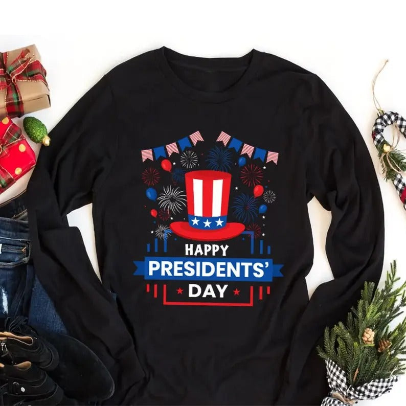 Presidents Day Long Sleeve T-Shirt, Presidents Day Unisex Long Sleeve Shirt, Happy Presidents' Day Shirt For Kids,...