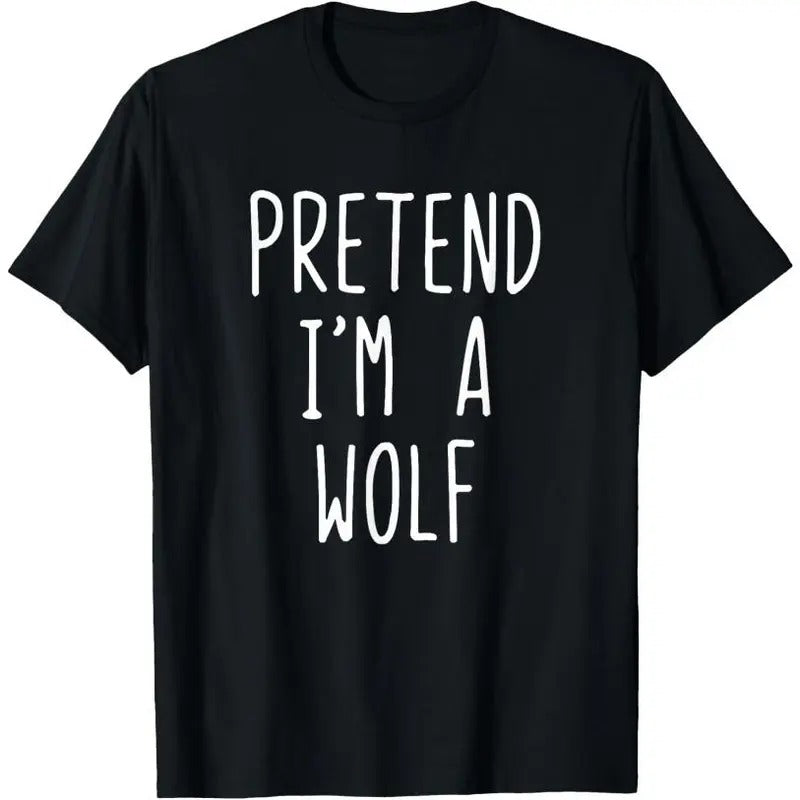 Pretend I'm A Wolf Costume Halloween Lazy Easy T-Shirt Hoodie, Sweatshirt | UrbanDripWear.com