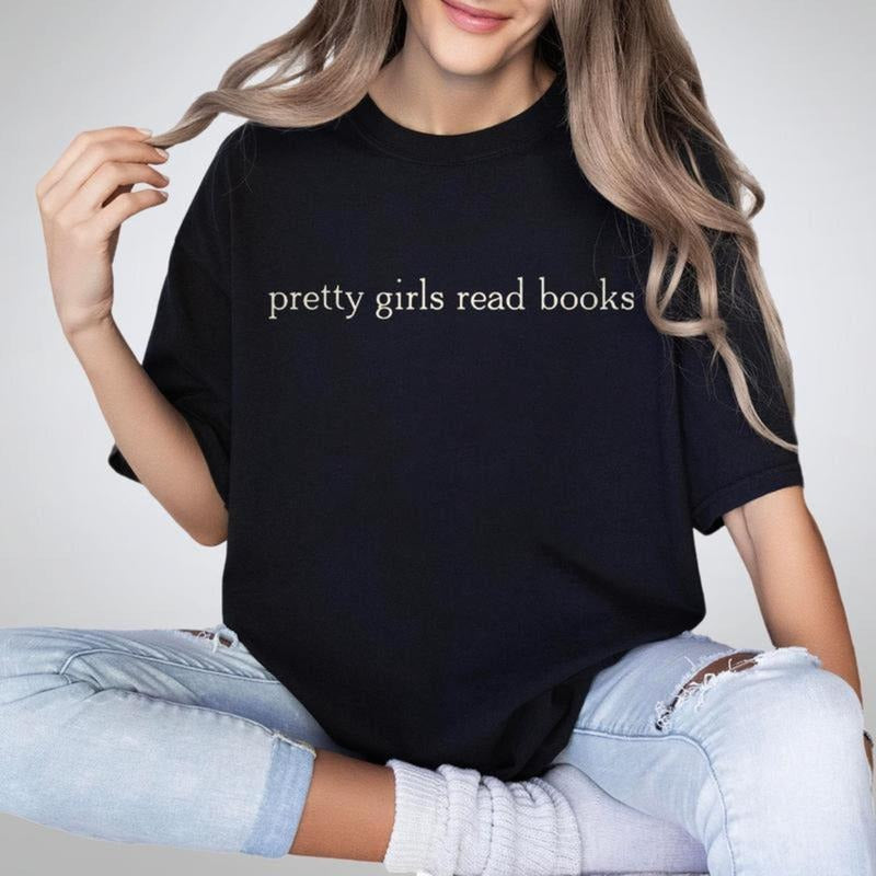 Pretty Girls Read Books Comfort Shirt, Bookish T-Shirt, Minimalist Book Tee, Book Readers Gift, Book Lover Shirt, Gift...