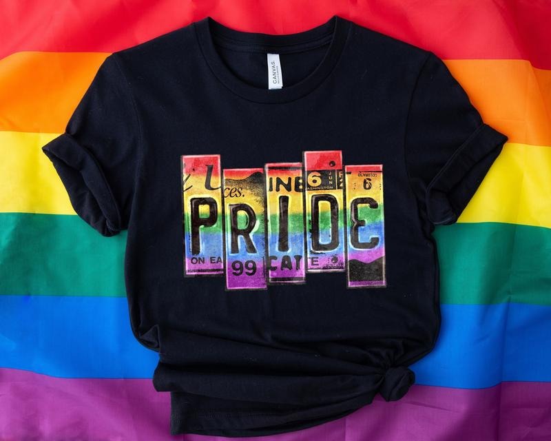 Pride License Plate Word T Shirt Hoodie Sweater Pride Shirt Plate Pride Shirt Love Is Love Shirt Gay Shirt LGBTq Shirt...