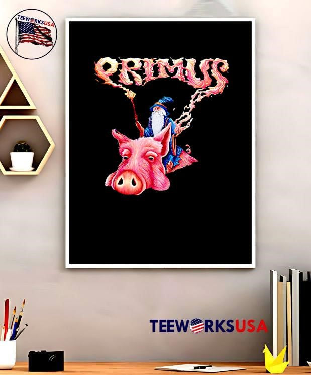 Primus band wizard riding pig fantasy band shirt