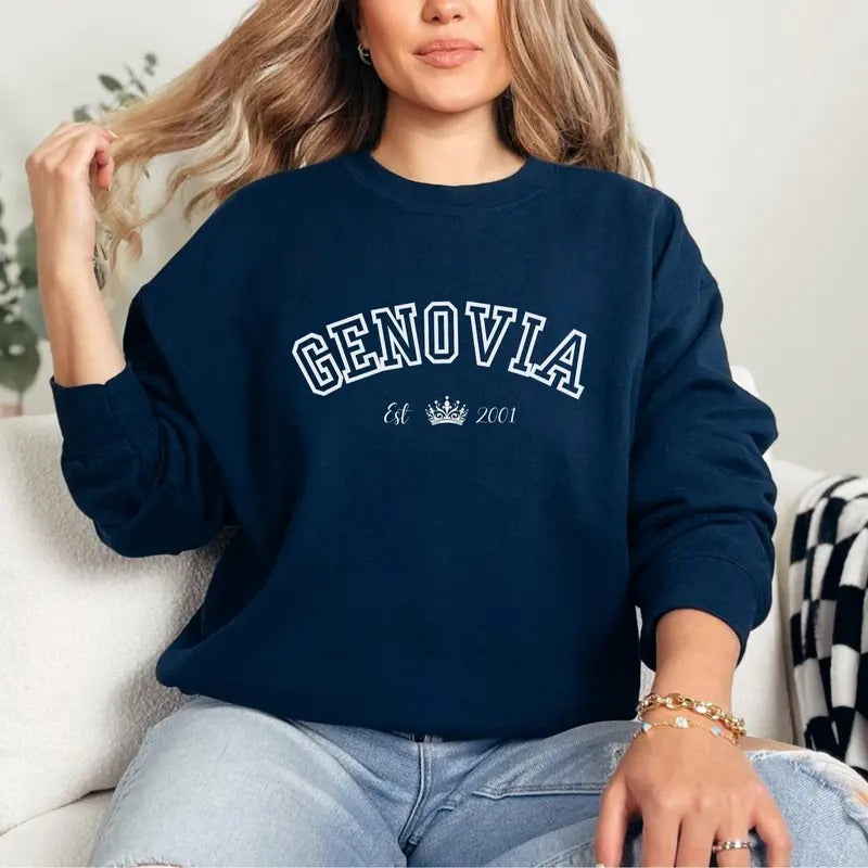 Princess Diaries Sweatshirt, Genovia Sweatshirt, 2000's Crewneck Gift for Sister, Gift for Girlfriend Casual Cotton Fit...