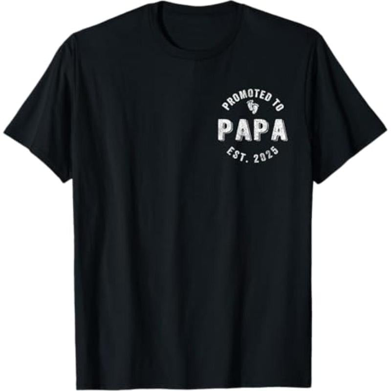 Promoted To Papa Est. 2025 First Time Grandpa T-Shirt Comfy Menswear Hoodie, Sweatshirt | UrbanDripWear.com