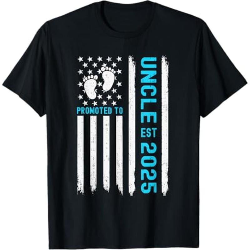 Promoted To Uncle Est. 2025 USA American Flag Baby New Uncle T-Shirt Hoodie, Sweatshirt | UrbanDripWear.com