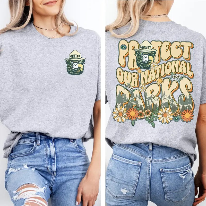 Protect Our National Parks 2 Sides T-Shirt, Subtle Anti Jump Sweatshirt, Respect The Local Wildlife Hoodie, Yosemite...