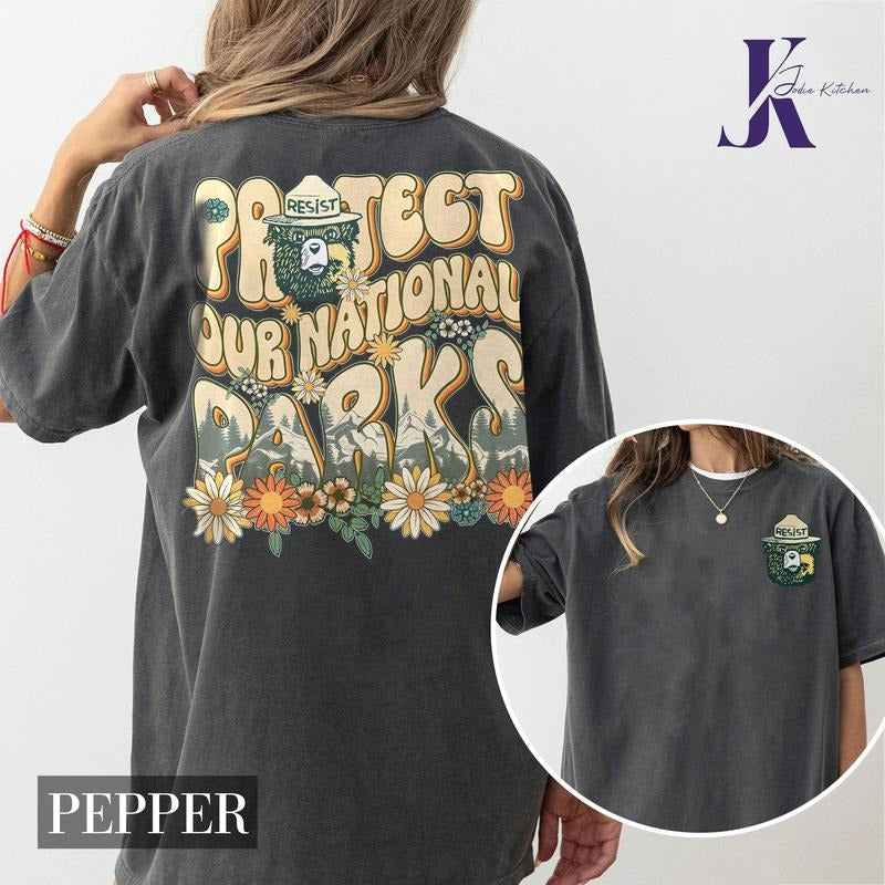 Protect Our National Parks 2 Sides T-Shirt, Subtle Anti Jump Sweatshirt, Respect The Local Wildlife Hoodie, Yosemite...
