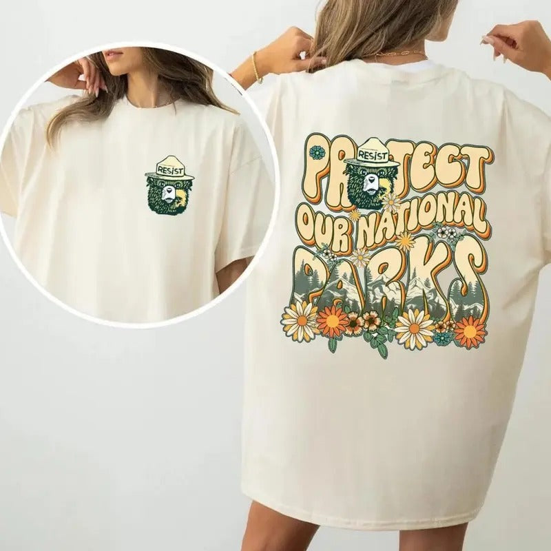 Protect Our National Parks Crew Neck shirt, There's No planet B, Retro Parks Sweatshirt, Indie Camping Granola Girl...