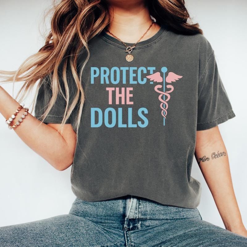 Protect the Dolls Shirt Tee for Trans Rights & Healthcare Workers, Caduceus Design, Medical LGBTQ Pride Trans Health...