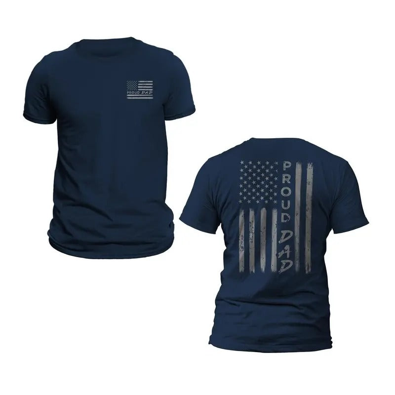 Proud Dad Flag US Patriotic Fathers Gift T-Shirt Casual Classic Hoodie, Sweatshirt | UrbanDripWear.com
