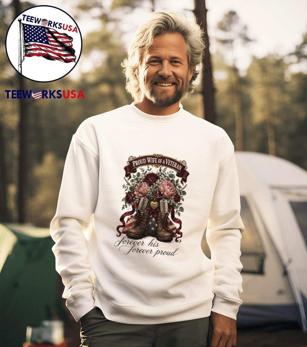 Proud Wife Of A Veteran Johnson Jessica Forever His Forever Proud Shirt