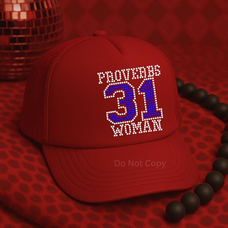 Proverbs 31 Woman Rhinestone Hat Patch (1 Patch)