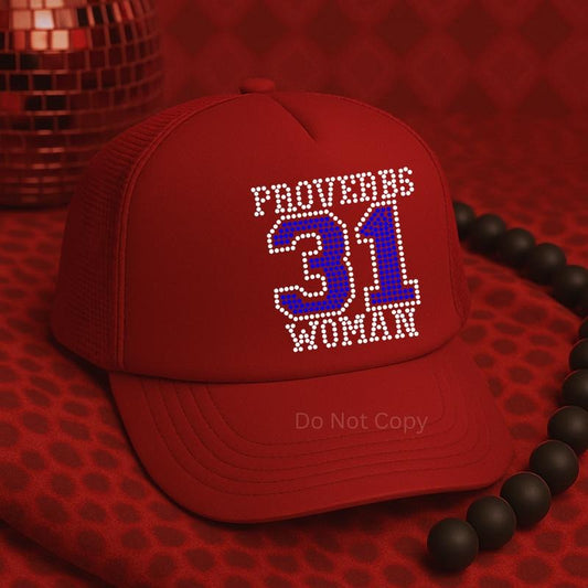 Proverbs 31 Woman Rhinestone Hat Patch (1 Patch)