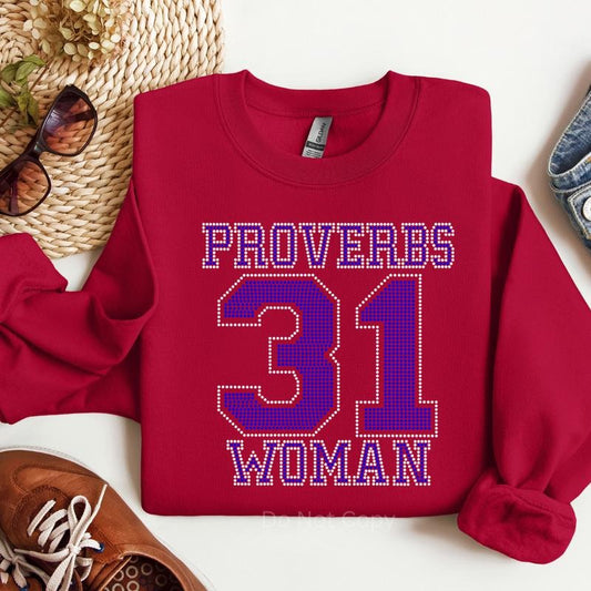 Proverbs 31 Woman Rhinestone Transfer