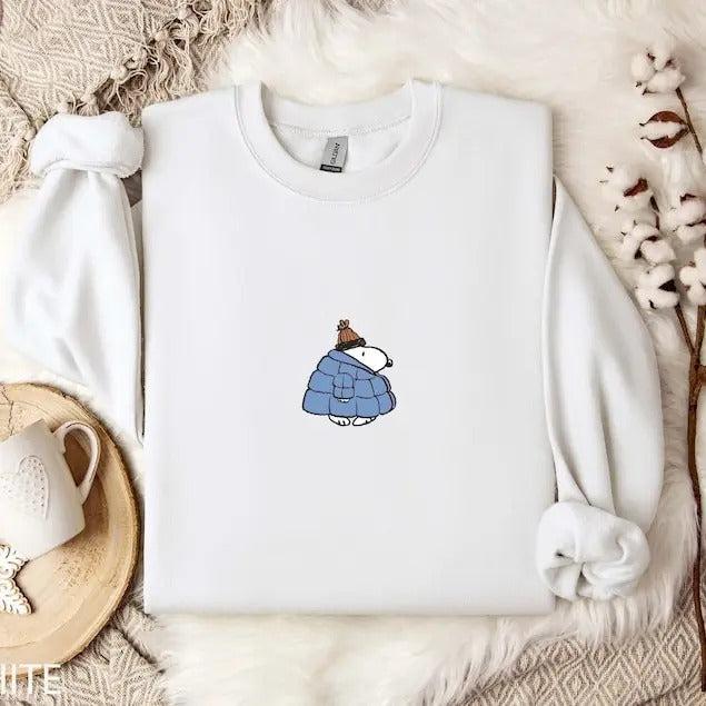 Puffer Jacket Hoodie, Sweatshirt, Winter Shirt, Christmas Crewneck, Cute Christmas Dog Lover Gift | UrbanDripWear.com