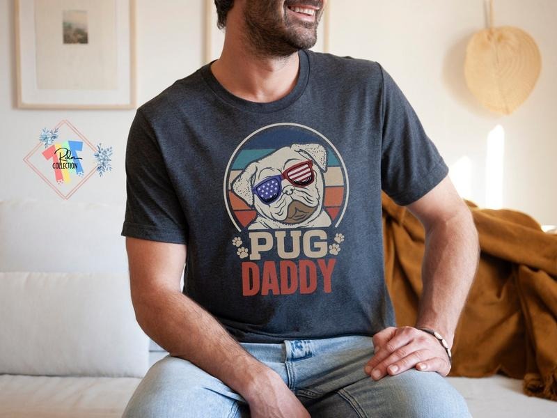Pug Shirt, Pug Daddy Shirt For Men, Gift For Pug Owner Dad Shirt Dad Gift Hoodie, Sweatshirt | UrbanDripWear.com