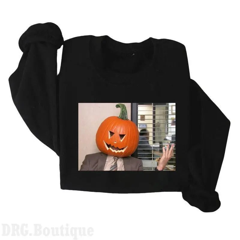Pumpkin Head CrewNeck, Halloween 2024 Merch Women's Shirt, Halloween Gift Sweatshirt Cotton Fit, Unisex Sweatshirt...