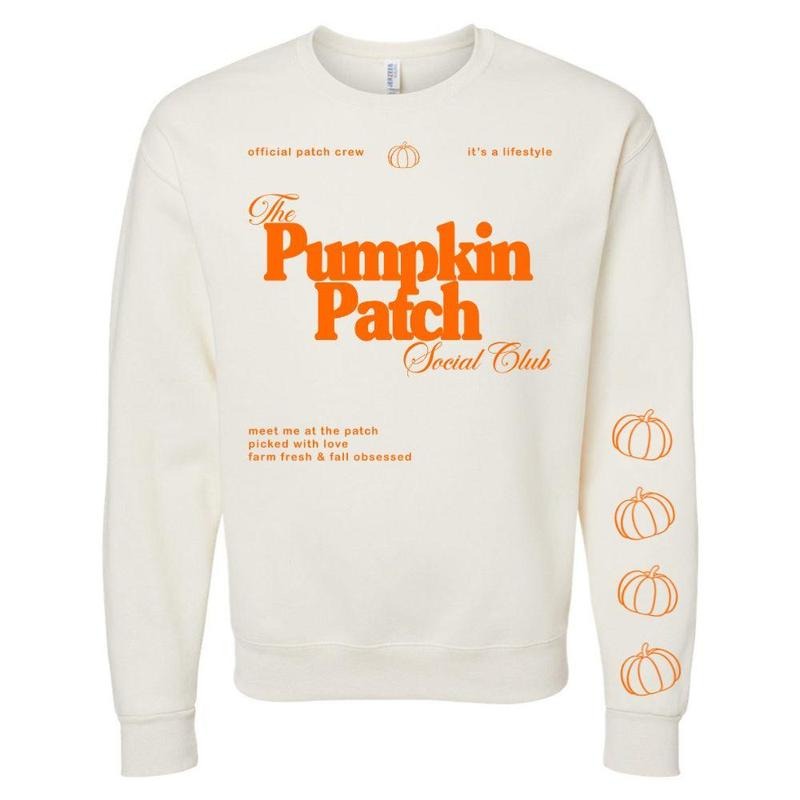 'Pumpkin Patch Social Club' Crewneck Sweatshirt T-Shirts, Hoodie | UrbanDripWear.com