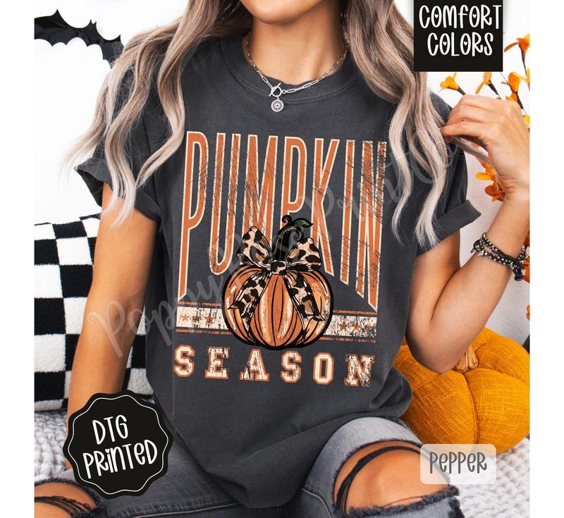 Pumpkin Season Comfort Colors, Trendy Women's Fall Tshirt Hoodie, Sweatshirt | UrbanDripWear.com