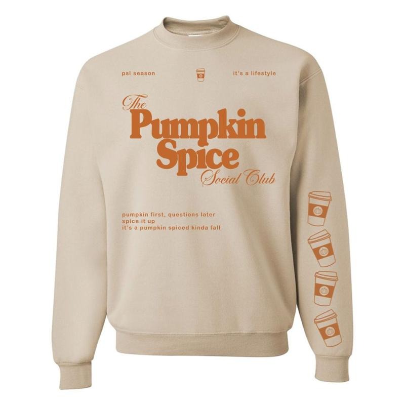'Pumpkin Spice Social Club' Crewneck Sweatshirt T-Shirts, Hoodie | UrbanDripWear.com