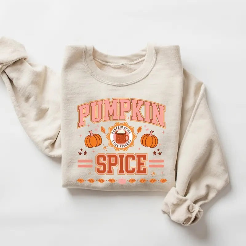 Pumpkin Spice Sweatshirt, Pumpkin Season, Pumpkin Spice Latte Sweatshirt, Pumpkin Sweatshirt, Fall Halloween Pumpkin...