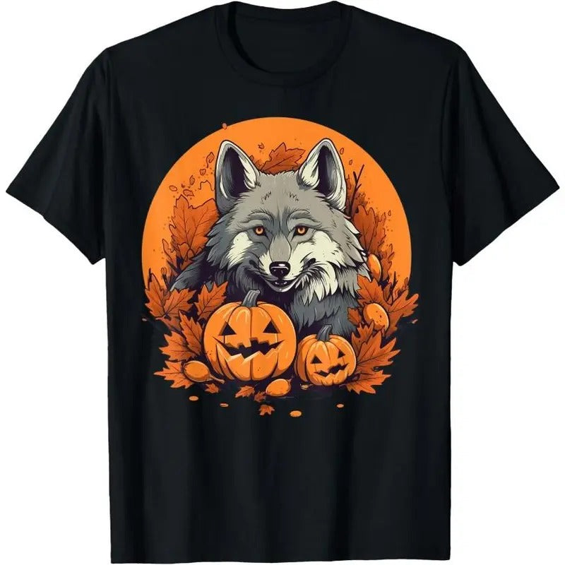 Pumpkin Wolf costume on Wolf Halloween T-Shirt Made in USA Hoodie, Sweatshirt | UrbanDripWear.com