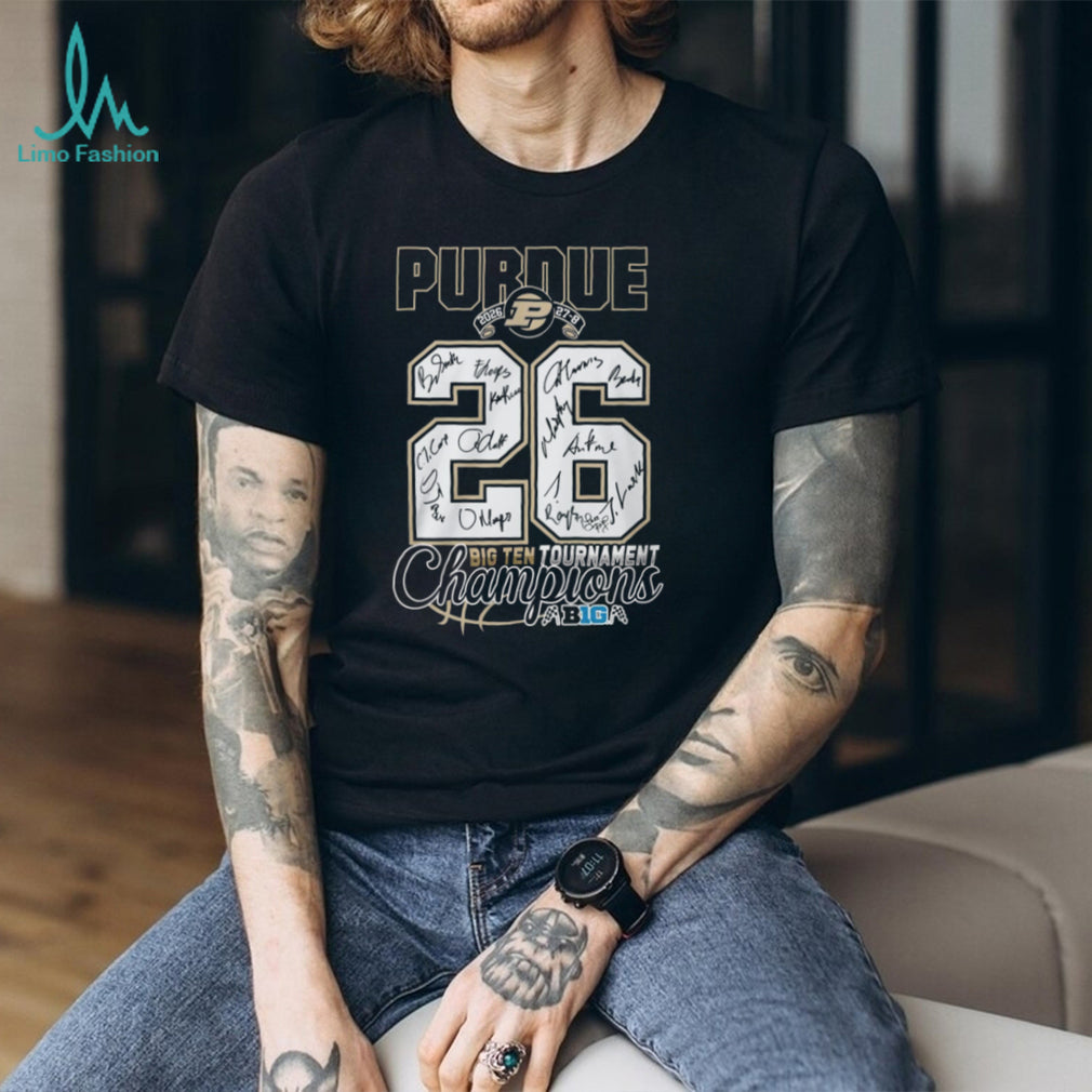 Purdue Boilermakers 2026 Big Ten Tournament Champions Signature Jersey Number T Shirt