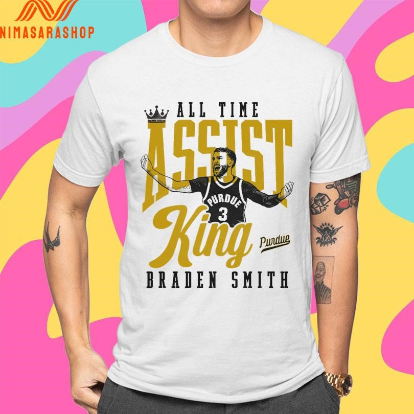 Purdue Boilermakers All Time Braden Smith Assist King 2026 Shirts