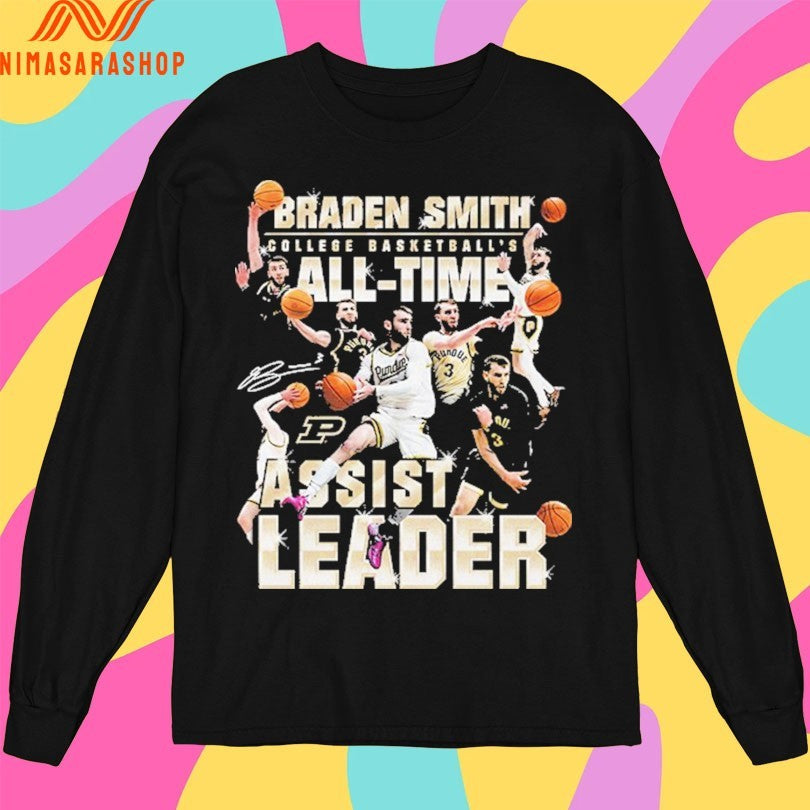 Purdue Boilermakers Men’s Basketball Braden Smith College Basketball’s All-Time Assist Leader Shirts