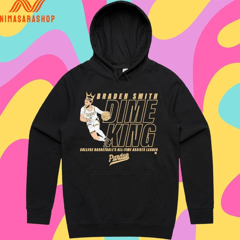 Purdue Boilermakers Men’s Basketball Braden Smith Dime King College Basketball’s All-Time Assists Leader Shirts