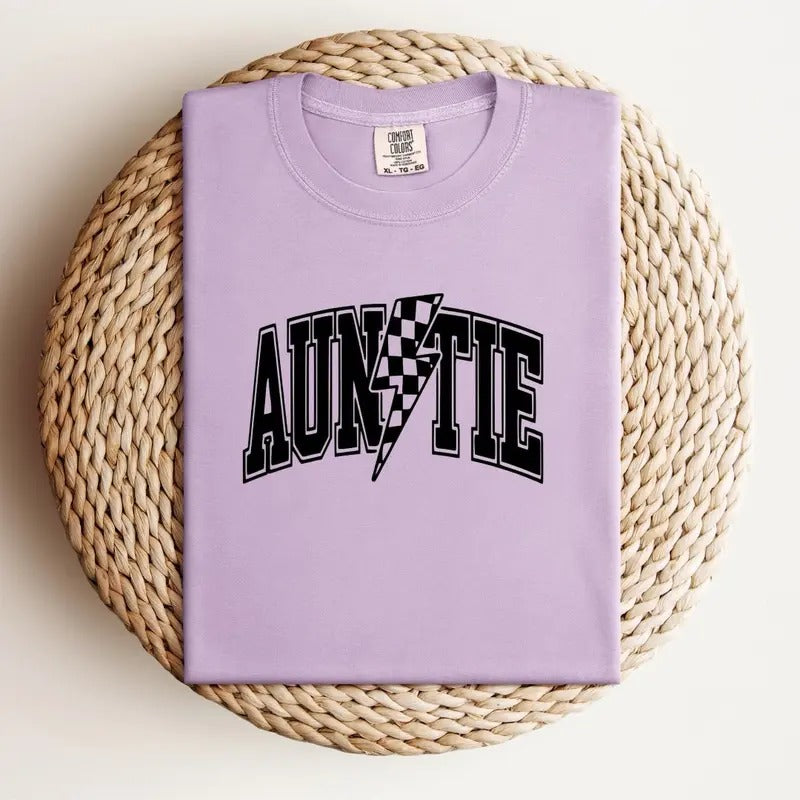 Purple Auntie Lightening Bolt Tshirt Hoodie, Sweatshirt | UrbanDripWear.com