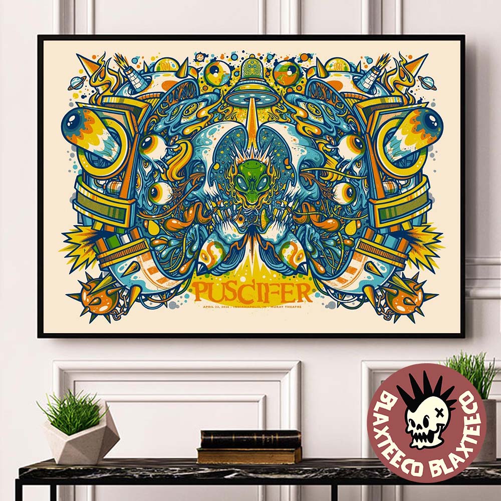 Puscifer Normal Isn’t Tour At Indianapolis Murat Theatre On April 23 2026 Hoem Decor Poster Canvas