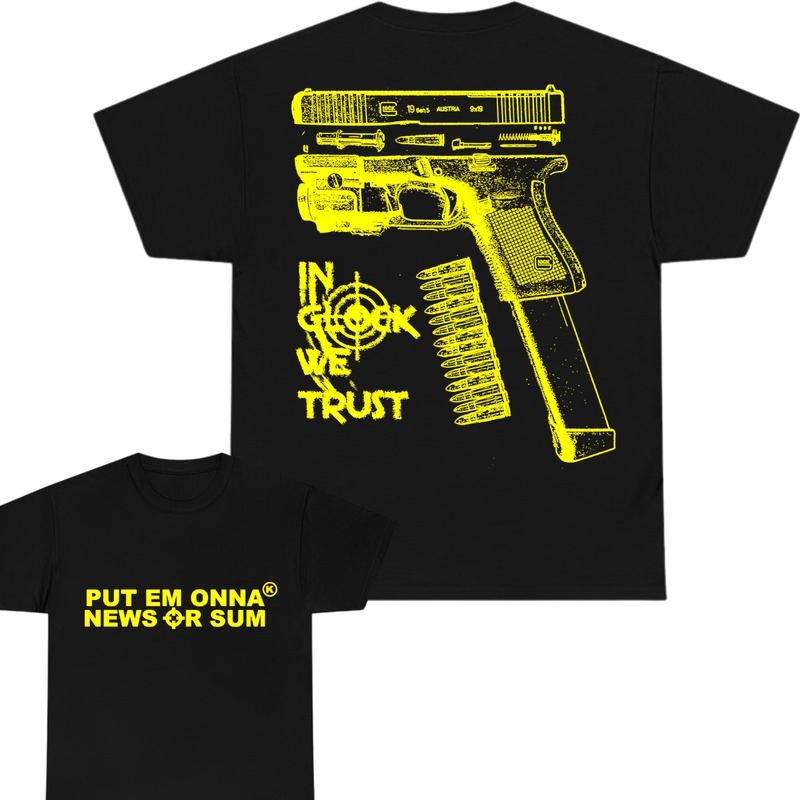 Put Em Onna New Or Sum Tshirt, Design Color Yellow - Full Color - Men's & Women's Tops