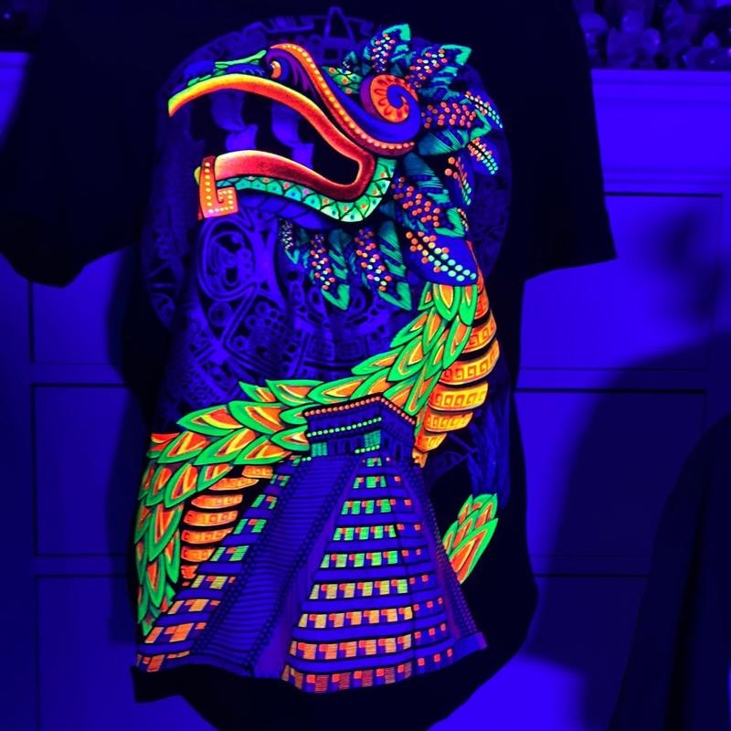 Quetzalcoatl colores t-shirt Cotton Black Menswear Hoodie, Sweatshirt | UrbanDripWear.com
