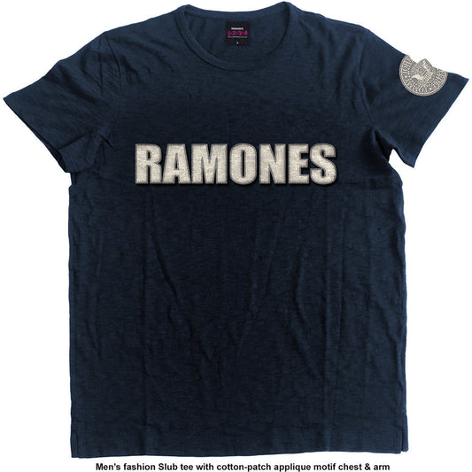 Ramones Unisex Fashion T-Shirt: Logo & Presidential Seal (Applique Motifs)