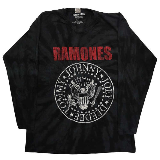 Ramones Unisex Long Sleeved T-Shirt: Presidential Seal (Dip-Dye)