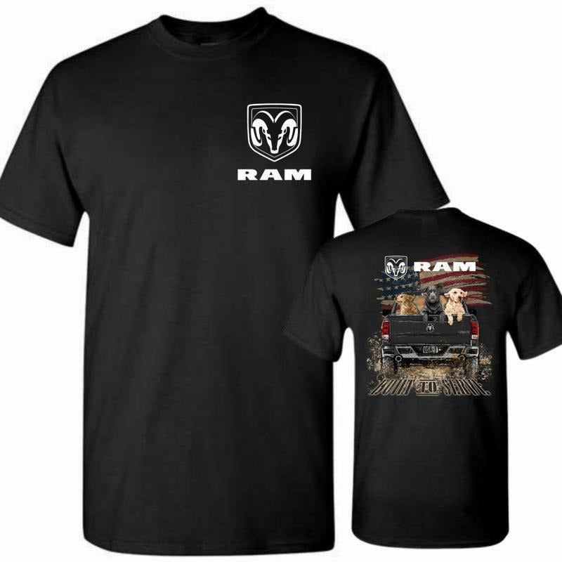 RAM T-Shirt, Sweatshirt and Hoodie, Featuring Logo with Dogs and Horse on Truck Design, Perfect for RAM Truck Lovers...