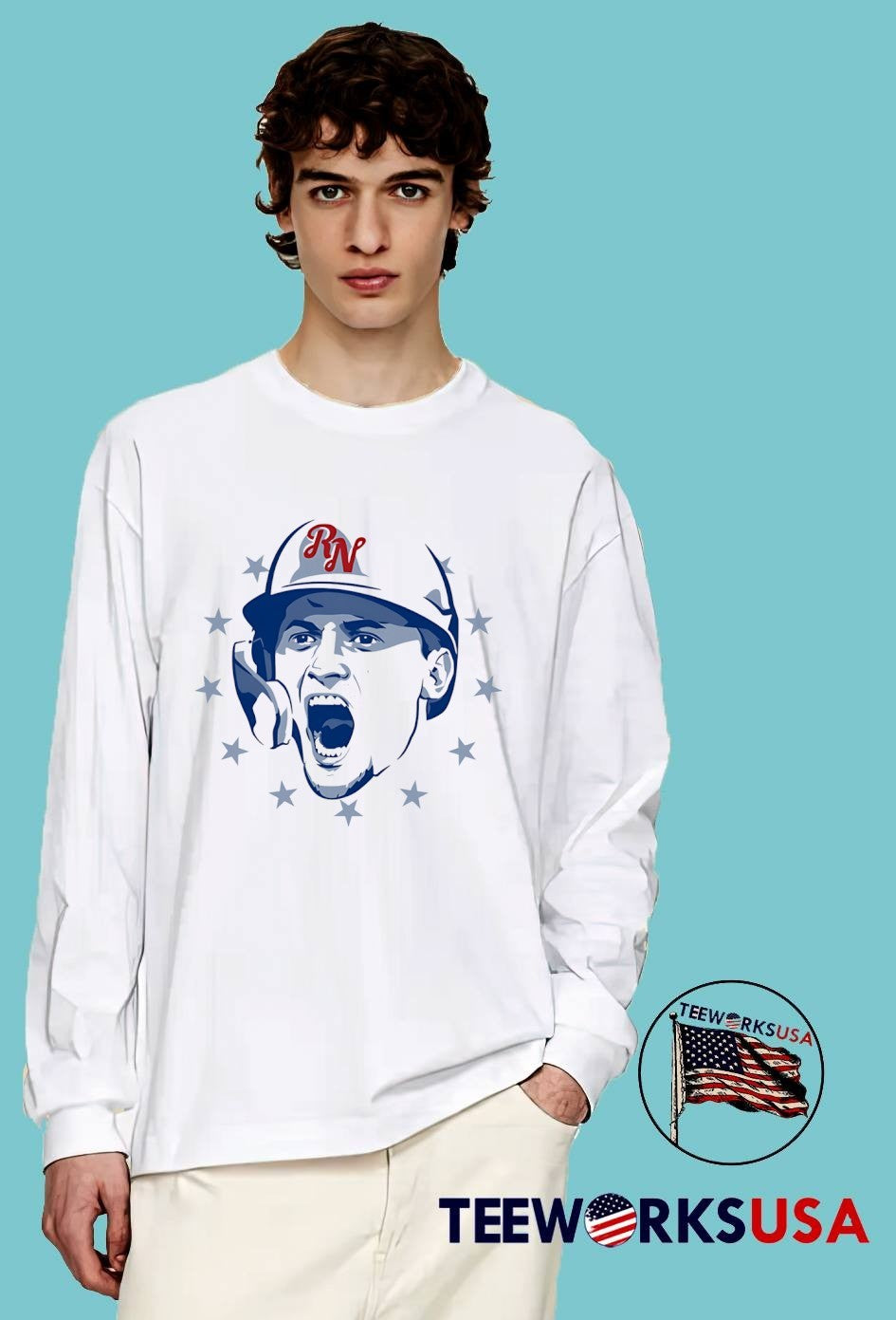RN Baseball Player Shouting T-Shirt
