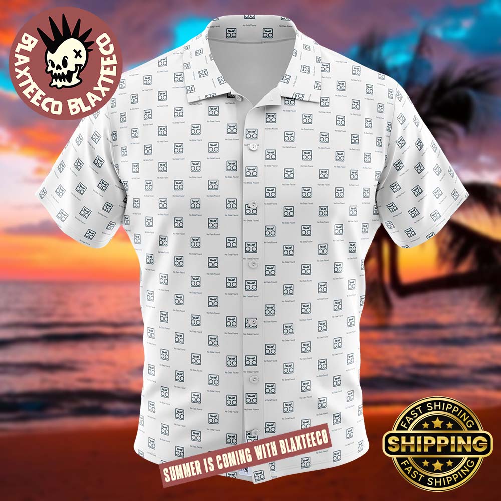 RSVLTS No Data Found All Over Print Pattern White Hawaiian Shirt