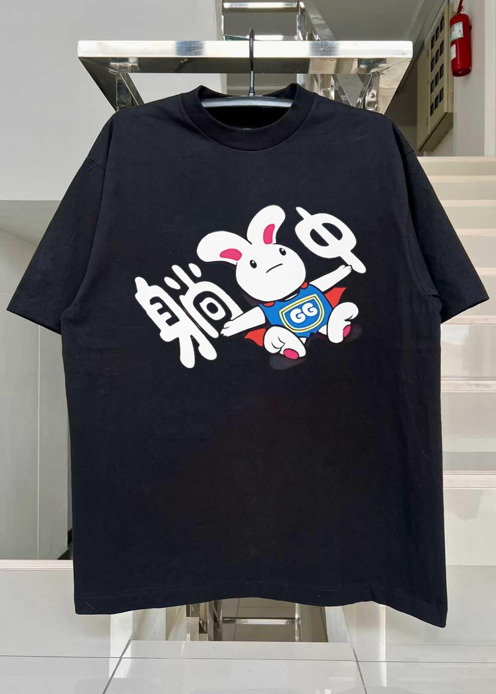 Rabbit Mascot GG Shield Flying T-Shirt