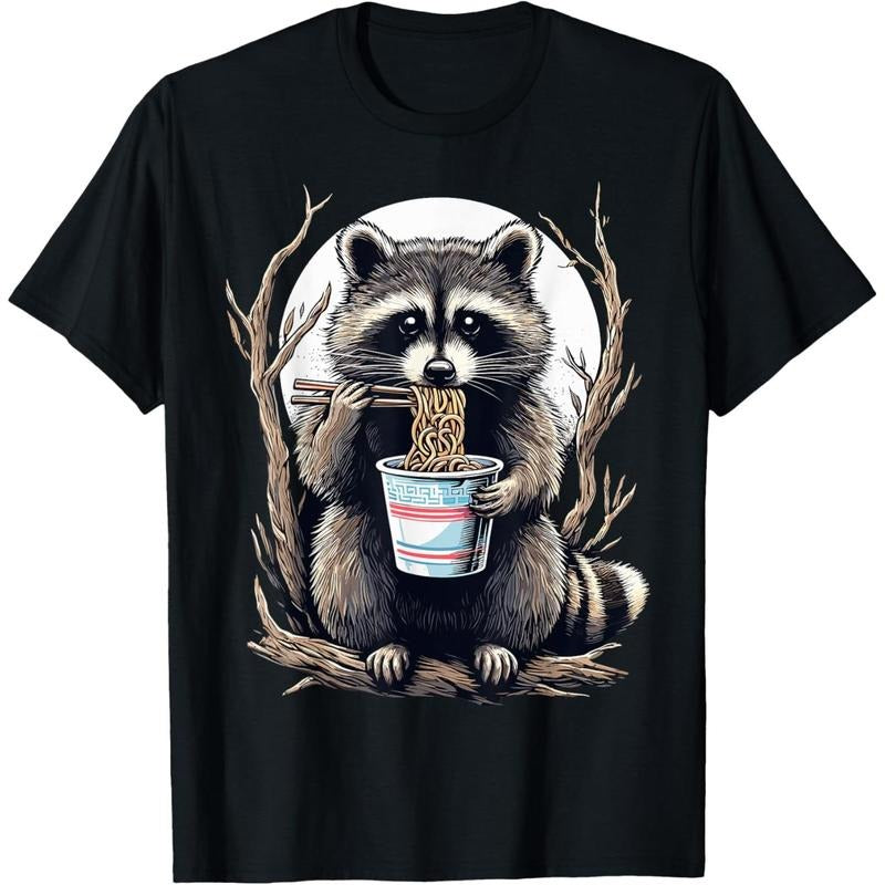 Raccoon Eating Instant Noodle Cup Funny Gifts For Women Men T-Shirt made in us Hoodie, Sweatshirt | UrbanDripWear.com