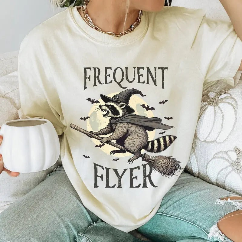 Raccoon Halloween Shirt, Funny Meme TShirt Cotton Top Hoodie, Sweatshirt | UrbanDripWear.com