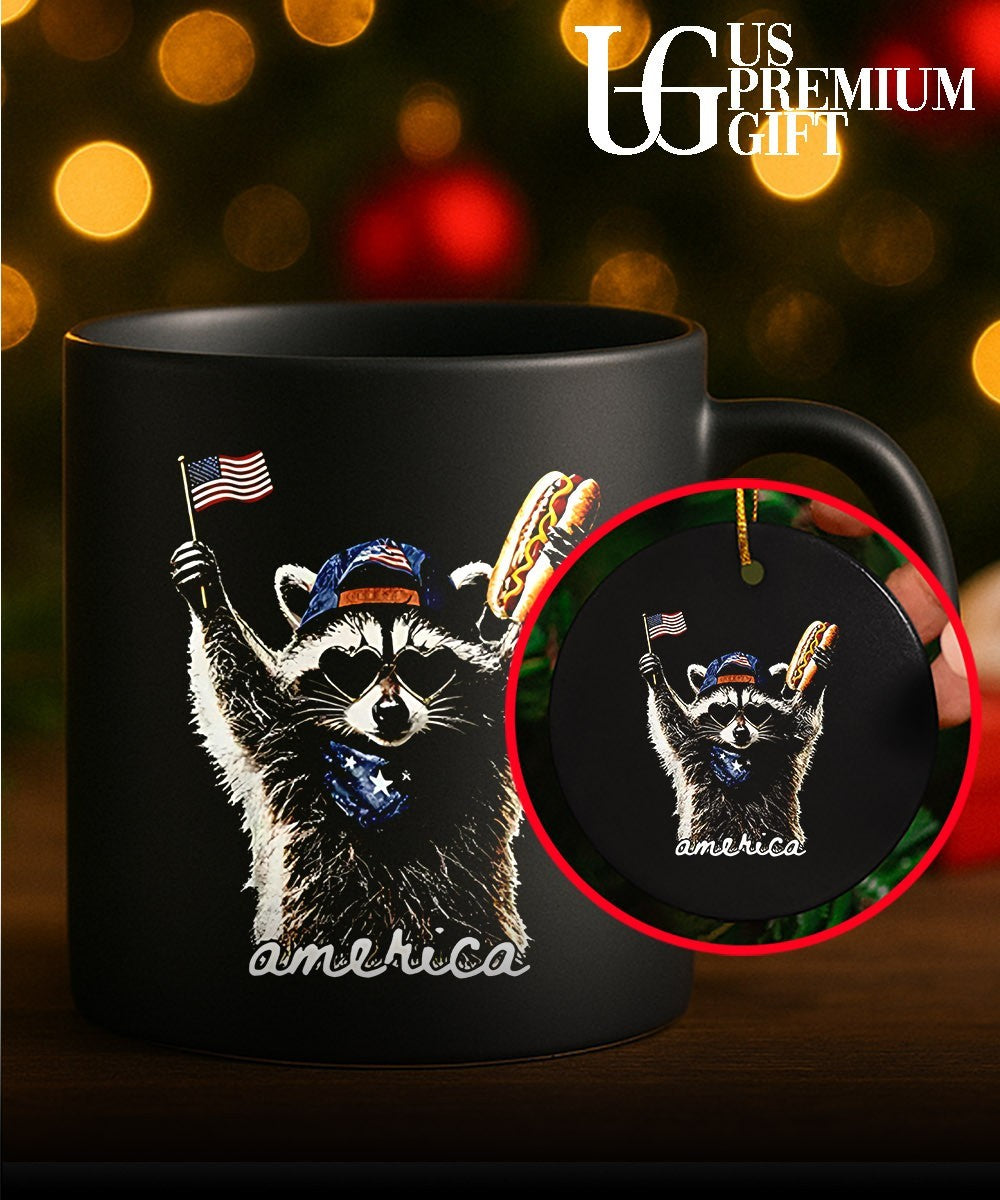 Raccoon Hot Dog America 4th Of July shirt
