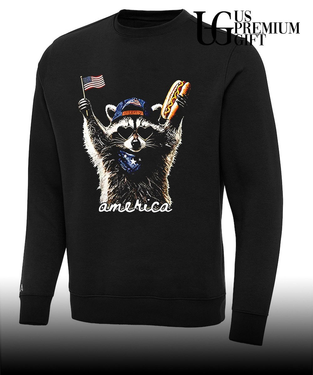 Raccoon Hot Dog America 4th Of July shirt