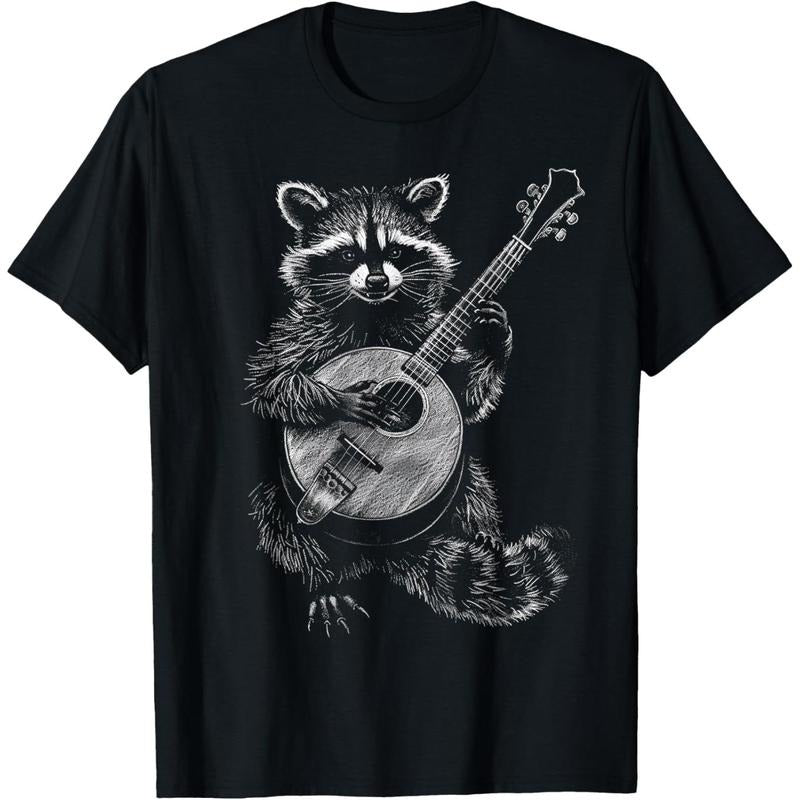 Raccoon Playing Banjo T-Shirt made in us Hoodie, Sweatshirt | UrbanDripWear.com
