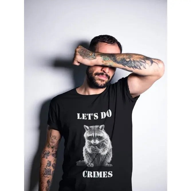 Raccoon T-Shirt, Let's do crimes T shirt, Raccoon Graphic tee, Humorous Tee Shirt, Cute Quirky animal tee, animal...