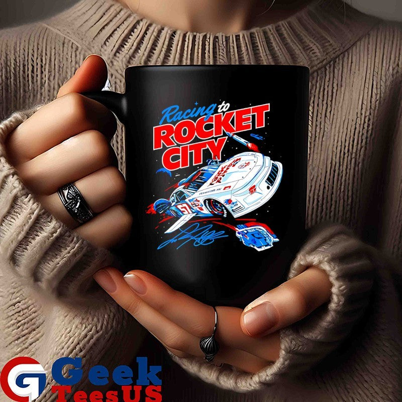 Racing to Rocket City 57 Claremont NC NASCAR Stock Car Speedway Motorsport signature T-shirt